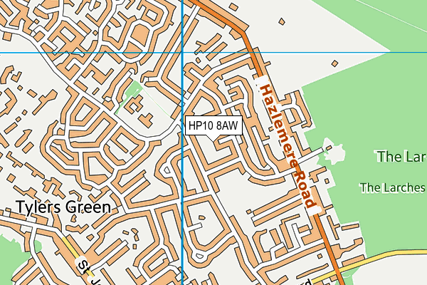 HP10 8AW map - OS VectorMap District (Ordnance Survey)