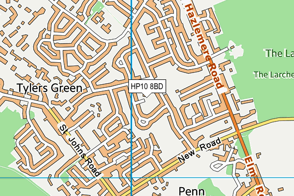 HP10 8BD map - OS VectorMap District (Ordnance Survey)