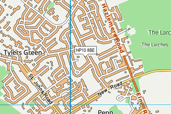 HP10 8BE map - OS VectorMap District (Ordnance Survey)