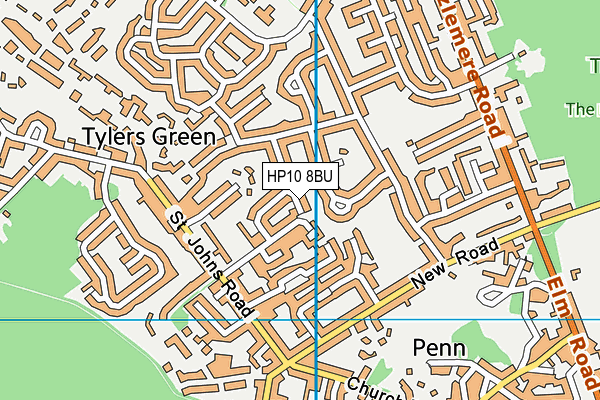 HP10 8BU map - OS VectorMap District (Ordnance Survey)