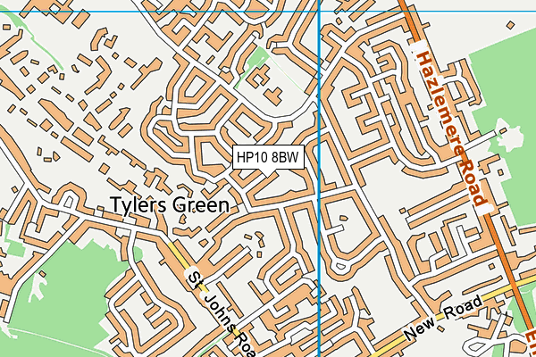 HP10 8BW map - OS VectorMap District (Ordnance Survey)