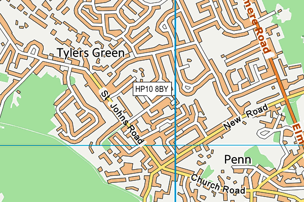 HP10 8BY map - OS VectorMap District (Ordnance Survey)