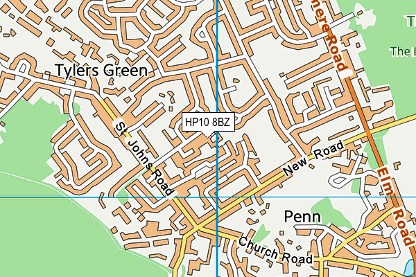 HP10 8BZ map - OS VectorMap District (Ordnance Survey)