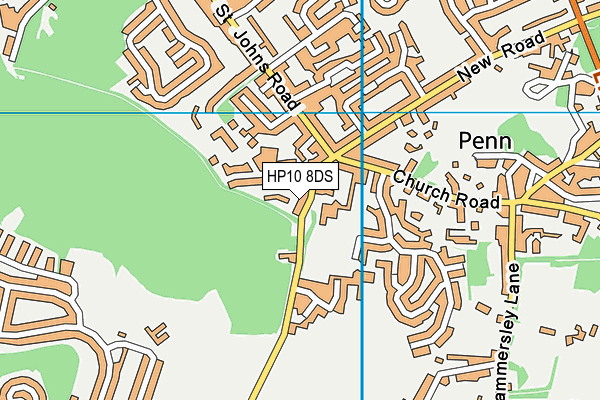 Tylers Green Middle School map (HP10 8DS) - OS VectorMap District (Ordnance Survey)