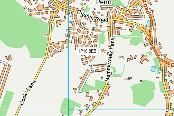 HP10 8EB map - OS VectorMap District (Ordnance Survey)