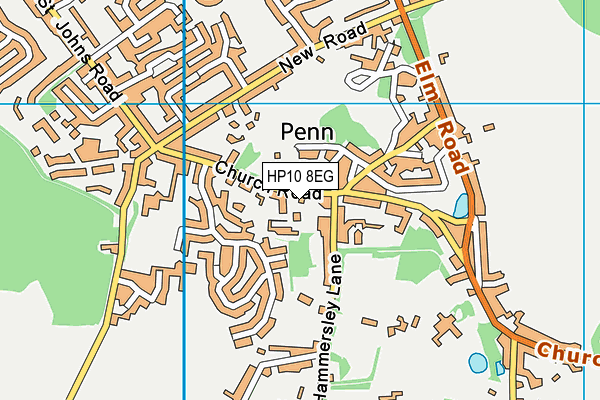 HP10 8EG map - OS VectorMap District (Ordnance Survey)