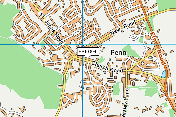 HP10 8EL map - OS VectorMap District (Ordnance Survey)