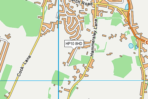 HP10 8HD map - OS VectorMap District (Ordnance Survey)