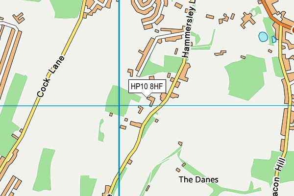 HP10 8HF map - OS VectorMap District (Ordnance Survey)