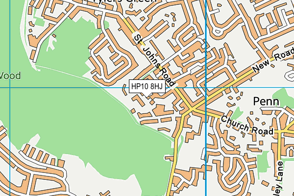 HP10 8HJ map - OS VectorMap District (Ordnance Survey)