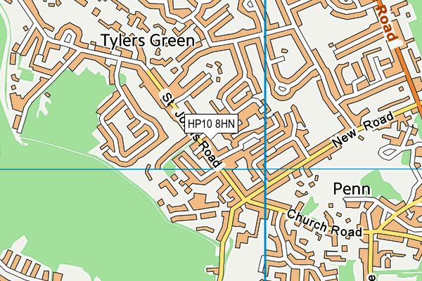 HP10 8HN map - OS VectorMap District (Ordnance Survey)