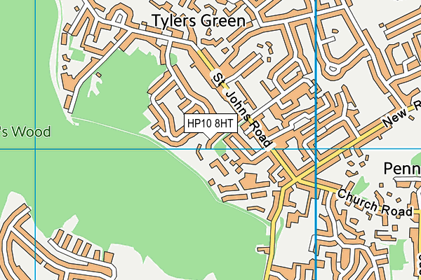 HP10 8HT map - OS VectorMap District (Ordnance Survey)