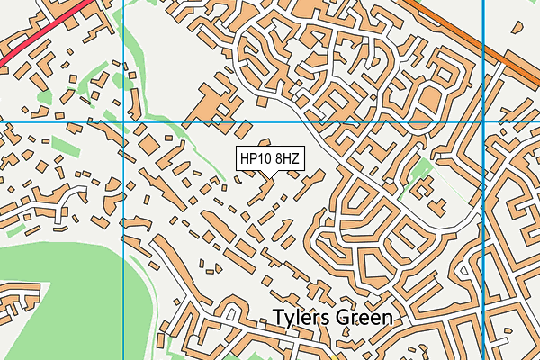 HP10 8HZ map - OS VectorMap District (Ordnance Survey)