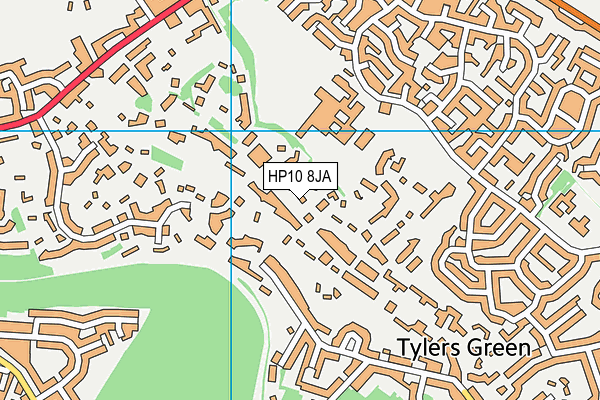 HP10 8JA map - OS VectorMap District (Ordnance Survey)