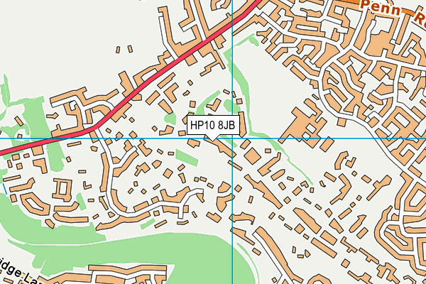 HP10 8JB map - OS VectorMap District (Ordnance Survey)