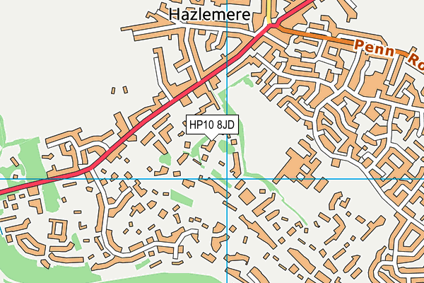 HP10 8JD map - OS VectorMap District (Ordnance Survey)