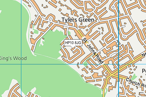 HP10 8JG map - OS VectorMap District (Ordnance Survey)