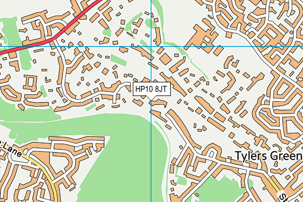 HP10 8JT map - OS VectorMap District (Ordnance Survey)