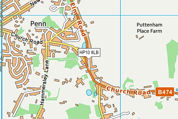 HP10 8LB map - OS VectorMap District (Ordnance Survey)