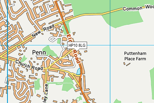 Penn & Tylers Green Cricket Club map (HP10 8LG) - OS VectorMap District (Ordnance Survey)