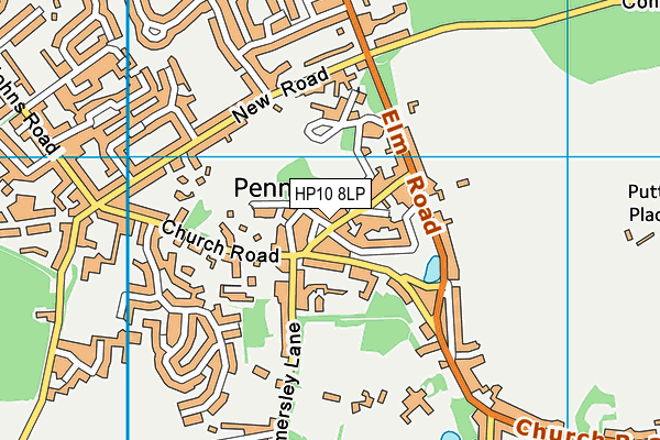 HP10 8LP map - OS VectorMap District (Ordnance Survey)
