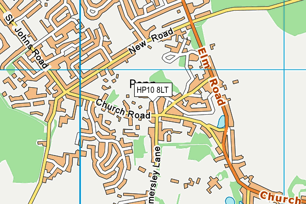 HP10 8LT map - OS VectorMap District (Ordnance Survey)