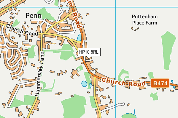 HP10 8RL map - OS VectorMap District (Ordnance Survey)