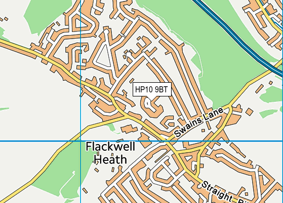 HP10 9BT map - OS VectorMap District (Ordnance Survey)