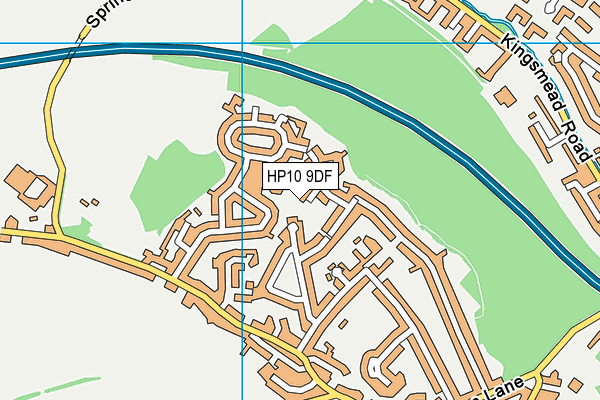 HP10 9DF map - OS VectorMap District (Ordnance Survey)