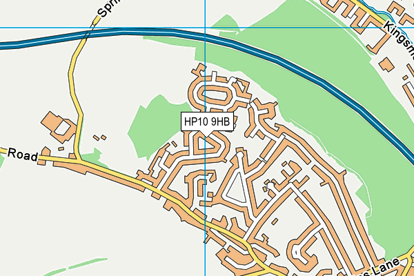 HP10 9HB map - OS VectorMap District (Ordnance Survey)