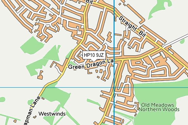 HP10 9JZ map - OS VectorMap District (Ordnance Survey)