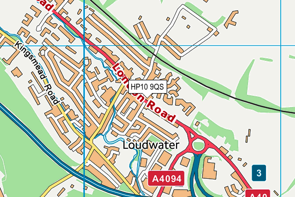 HP10 9QS map - OS VectorMap District (Ordnance Survey)