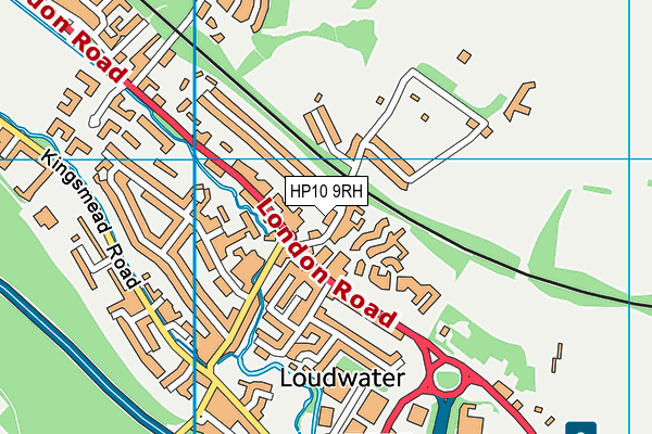 Derehams Lane map (HP10 9RH) - OS VectorMap District (Ordnance Survey)