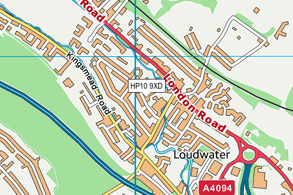 HP10 9XD map - OS VectorMap District (Ordnance Survey)