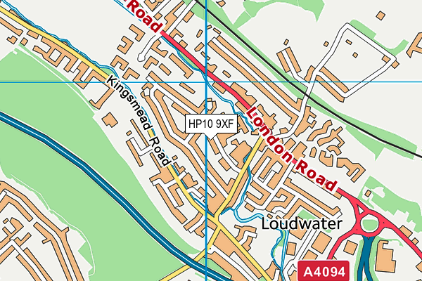 HP10 9XF map - OS VectorMap District (Ordnance Survey)