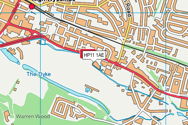 HP11 1AE map - OS VectorMap District (Ordnance Survey)