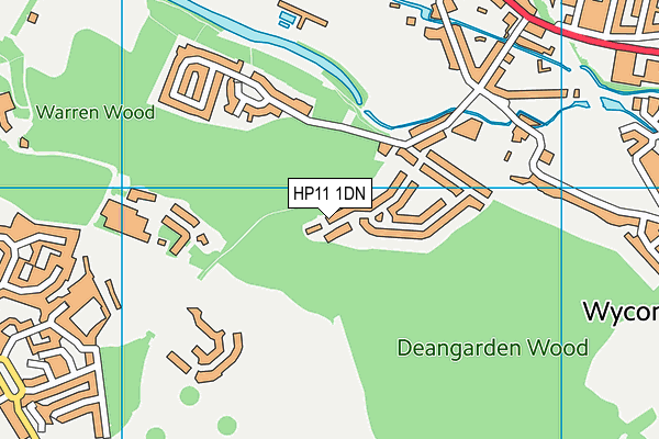 HP11 1DN map - OS VectorMap District (Ordnance Survey)