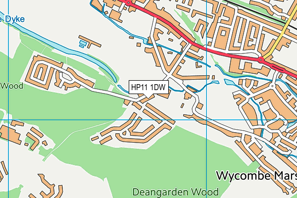 HP11 1DW map - OS VectorMap District (Ordnance Survey)