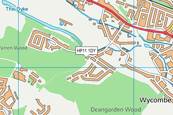 HP11 1DY map - OS VectorMap District (Ordnance Survey)