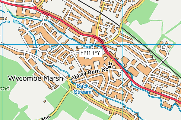 Snap Fitness (High Wycombe) map (HP11 1FY) - OS VectorMap District (Ordnance Survey)
