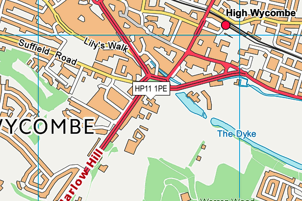 Wycombe Abbey map (HP11 1PE) - OS VectorMap District (Ordnance Survey)