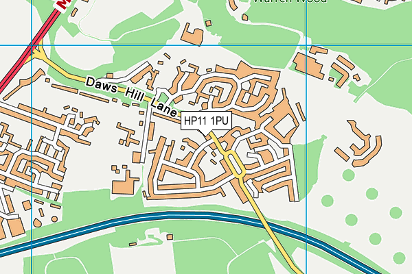 HP11 1PU map - OS VectorMap District (Ordnance Survey)