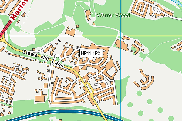 HP11 1PX map - OS VectorMap District (Ordnance Survey)