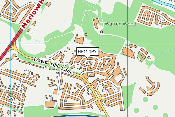 HP11 1PY map - OS VectorMap District (Ordnance Survey)