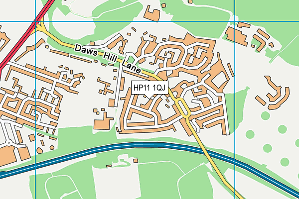 HP11 1QJ map - OS VectorMap District (Ordnance Survey)