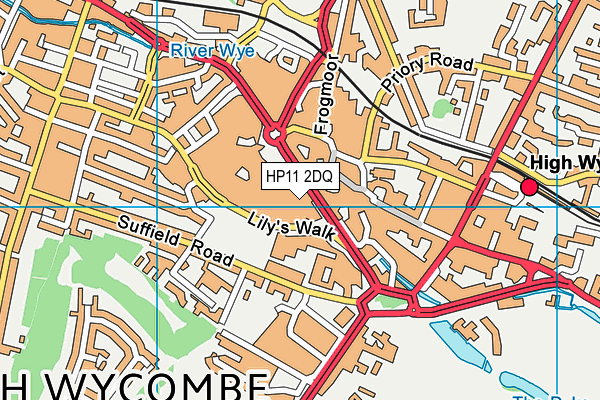 Buzz Gym (High Wycombe) map (HP11 2DQ) - OS VectorMap District (Ordnance Survey)