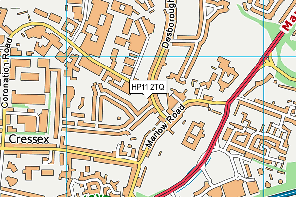 HP11 2TQ map - OS VectorMap District (Ordnance Survey)