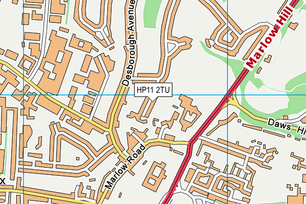 HP11 2TU map - OS VectorMap District (Ordnance Survey)