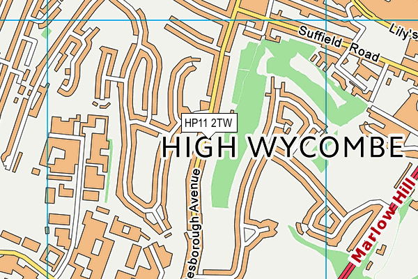 HP11 2TW map - OS VectorMap District (Ordnance Survey)