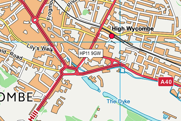 HP11 9GW map - OS VectorMap District (Ordnance Survey)